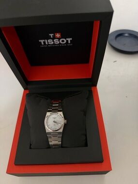 Tissot Silver 25 mm PRX Stainless Steel Women's Watch with Mother-of-Pearl Dial